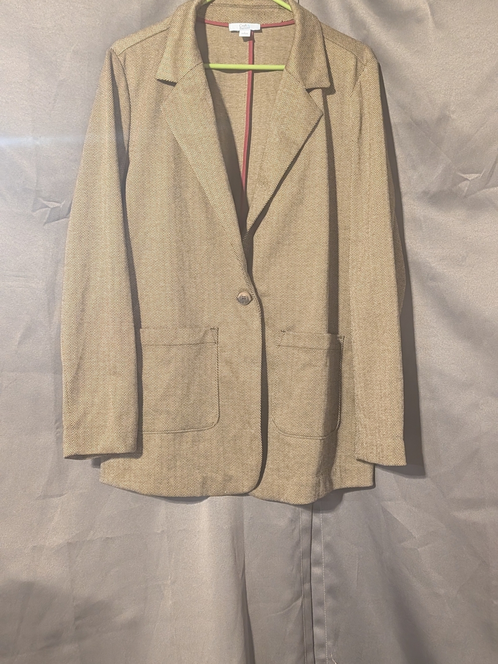 croft & barrow Camel/Tan Single-Button Blazer